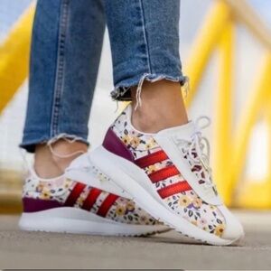 adidas Floral Red and Purple Women's Sneakers